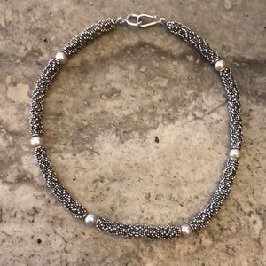 Sterling Silver and Grey Pearl Necklace by Michael Dawkins